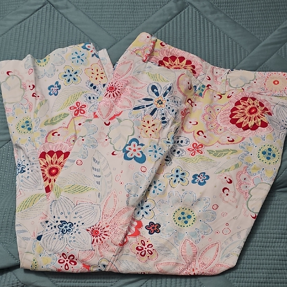 Tribal Floral Patterned Stretch Extensible Pants Size 16